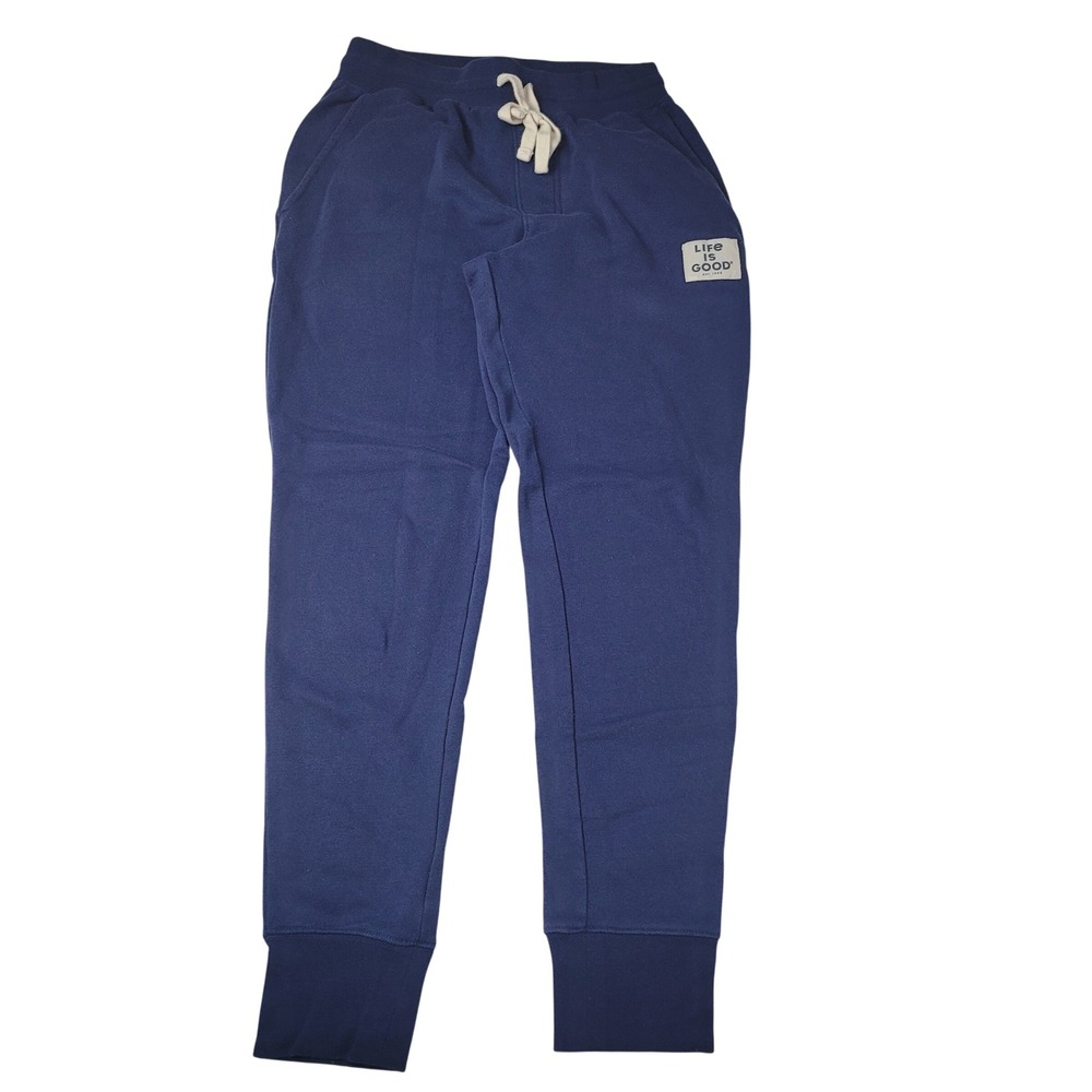 Life Is Good Mens‎ Blue Fleece Jogger Sweatpants Small